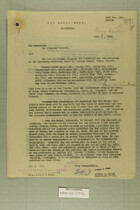 Letters from Newton D. Baker to the Attorney General and from J. S. Fair to the Chief of Staff, July 1 and 8, 1919