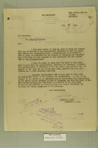 Letters from Newton D. Baker to Attorney General and J.S. Fair to Chief of Staff, July 17 and 19, 1919