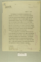 Letter from Secretary of War to Secretary of State, Aug. 8, 1919