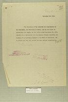 Letter from Secretary of War to Secretary of State, Sept. 29, 1919