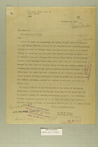 Letters from Newton D. Baker to Secretary of State; and from Henry Jervey to Director of Purchase, Storage and Traffic, Dec. 29, 1919