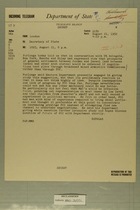 Telegram from Lewis W. Douglas in London to Secretary of State, Aug. 21, 1950