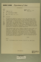 Telegram from Henry Cabot Lodge, Jr. in New York to Secretary of State, March 29, 1954