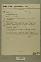 Telegram from Francis H. Russell in Tel Aviv to Secretary of State, Aug. 12, 1954