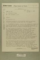 Telegram from Henry Cabot Lodge, Jr. in New York to [Acting] Secretary of State, Sept. 3, 1955