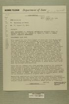 Telegram from William E. Cole, Jr. in Jerusalem to Secretary of State, Aug. 23, 1955