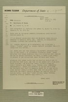 Telegram from William E. Cole, Jr. in Jerusalem to Secretary of State, Aug. 4, 1955