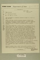 Telegram from William E. Cole, Jr. in Jerusalem to Secretary of State, May 11, 1956