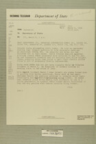 Telegram from William E. Cole, Jr. in Jerusalem to Secretary of State, March 6, 1956