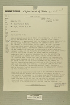 Telegram from Henry Cabot Lodge, Jr. in New York to Secretary of State, January 9, 1956