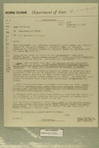 Telegram from William E. Cole, Jr. in Jerusalem to Secretary of State, November 4, 1956