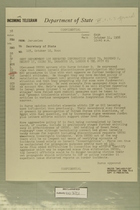 Telegram from William E. Cole, Jr. in Jerusalem to Secretary of State, October 11, 1956