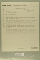 Telegram from Edward B. Lawson in Tel Aviv to Secretary of State, September 19, 1956