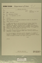 Telegram from William E. Cole, Jr. in Jerusalem to Secretary of State, September 19, 1956