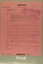 Confidential Message from USARMA Tel Aviv Israel, SGD Query, to ACSI DEPTAR Wash DC et al, September 13, 1956