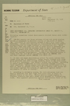 Telegram from Edward B. Lawson in Tel Aviv to Secretary of State, September 13, 1956