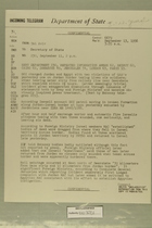 Telegram from Edward B. Lawson in Tel Aviv to Secretary of State, September 11, 1956