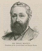 Sir Philip Magnus, President of the Jewish Deaf and Dumb Home (engraving)