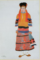 Costume design for a Peasant Girl, 1922 (colour litho)