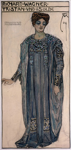 Copy of a costume design for Isolde, for a production of 'Tristan and Isolde' by Richard Wagner (1813-83) at the Hofoper, Vienna, February 1903, 1904