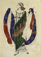 Costume design for a dancer from 'Cleopatra', 1910 (pencil, gouache & gold paint on paper)