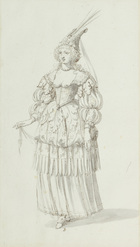 Chloris: alternative sketch for Henrietta Maria, c.1631 (pen & ink on paper)