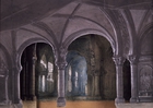 Cloister of San Giusto convent, scene of Don Carlos by Giuseppe Verdi (1813-1901), set design by Charles Cambon