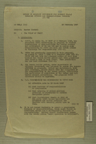 Memo from Henry Parkman to Chief of Staff re: Border Control February 13, 1947