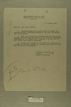 Memo from Charles E. Balthis to Maj. Gen. Keating with Attached 'Border and Customs Control' Staff Study, January 1947