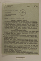 Memo from Dr. Riedl re: Monthly Report for December 1950