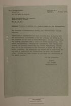 Memo from Dr. Riedl re: Presumed Detention of a Danish Couple by the Volkspolizei, May 28, 1951