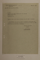 Memo from Dr. Reidl to the Office of the Land Commissioner for Bavaria Public Safety Div. re: Exit of US General Brenner from the Bund Territory, May 15, 1951