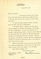 Grant Foreman to Muriel Wright: August 28, 1930