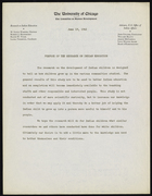 Memorandum and Accompanying Materials from the University of Chicago Committee on Human Development, June 19, 1942