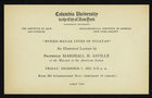 Ticket for Lecture at Columbia University