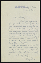 Letter from Franz Boas to Ruth Benedict, July 13, 1933