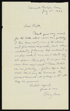 Letter from Franz Boas to Ruth Benedict, July 15, 1933