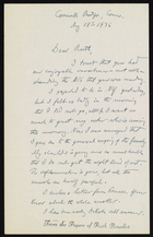 Letter from Franz Boas to Ruth Benedict, August 18, 1936