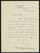 Letter from Franz Boas to Ruth Benedict, July 27, 1938