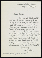 Letter from Franz Boas to Ruth Benedict, August 9, 1940