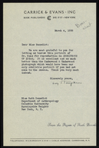 Letter from Carrick and Evans to Ruth Benedict, March 4, 1938