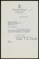 Letter from Underwood and Underwood Portraits to Ruth Benedict, January 28, 1943