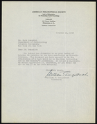Letter from William E. Lingelbach to Ruth Benedict, October 31, 1946