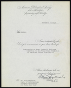 Form Letter from the American Philosophical Society to Ruth Benedict, November 19, 1946