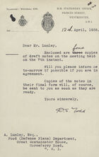 Letter from D.S. Todd to A. Lumley re: Draft Notes of April 7, 1938 Meeting