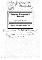 National Consumers' League, Eleventh Report, For the Year Ending March 1, 1910