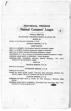 Provisional Program: National Consumers' League, Annual Meeting, March 1910