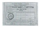 Susan Chun: Inspection Card, Yokohama Port, Travel on the Shin Maryu to Hawaii, Ticket number 123133
