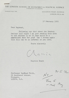 Letters from Maurice Bloch to Raymond Firth, February, 1972