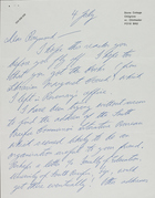 Letter from Peter Lanham to Raymond Firth, July 4 [1978]